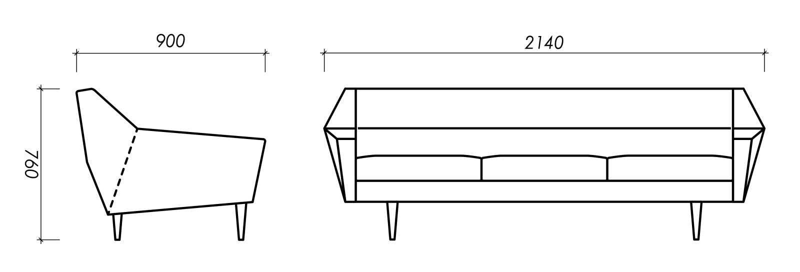 Cosmo_Sofa_2_dimensions_oot-oot Dimensions of Oot-Oot Studio furniture product Cosmo sofa